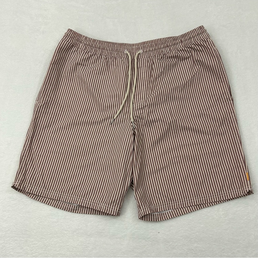 Quiksilver Waterman Collection Burgundy White Striped Swim Trunks Board Short XL